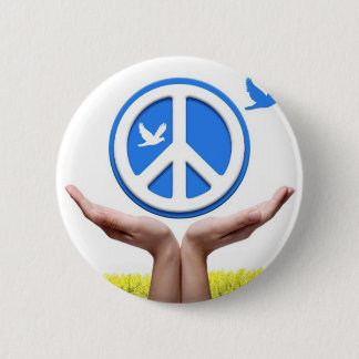 Peace is in our hands 6 cm round badge