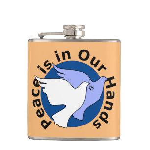 PEACE IS IN OUR HANDS HIP FLASK