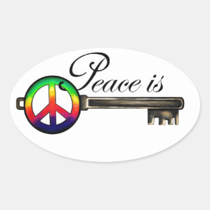 Peace is Key Oval Sticker