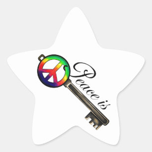 Peace is Key Star Sticker