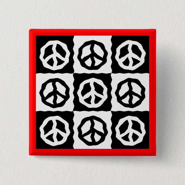 PEACE IS POPULAR - Customised 15 Cm Square Badge (Front)