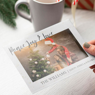 Peace joy And Love Cute Photo Merry Christmas Holiday Card