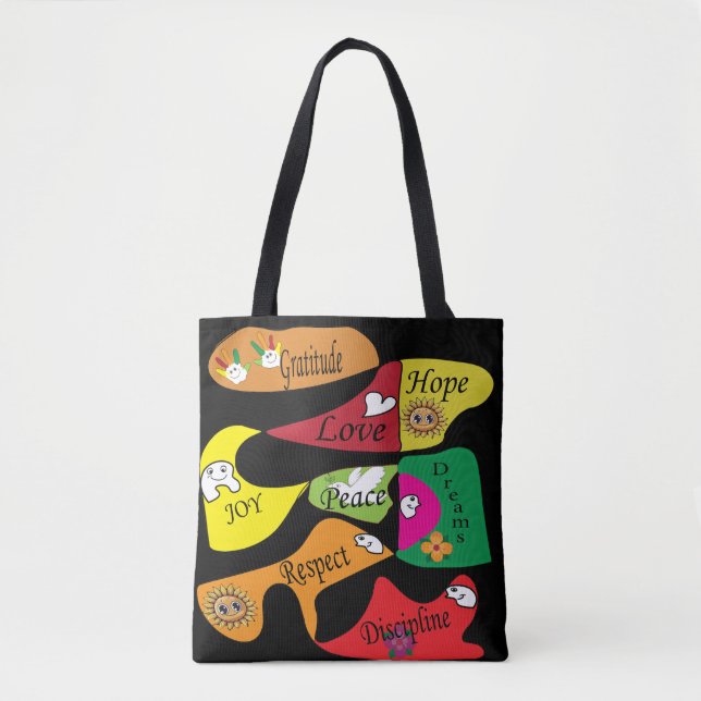 Peace,Joy and Love Tote Bag (Front)
