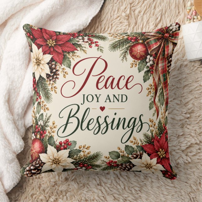 Peace Joy & Blessings Cushion (Blanket)