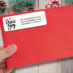Peace Joy Christmas Holiday Return Address Custom
