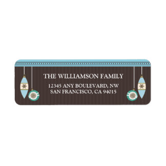 Peace Joy & Happiness Return Address (blue)