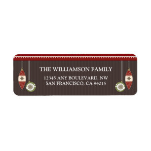 Peace Joy & Happiness Return Address (red)