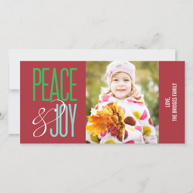 Peace & Joy Holiday Photo Card (Front)