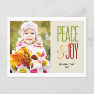 Peace & Joy Holiday Photo Card Postcard