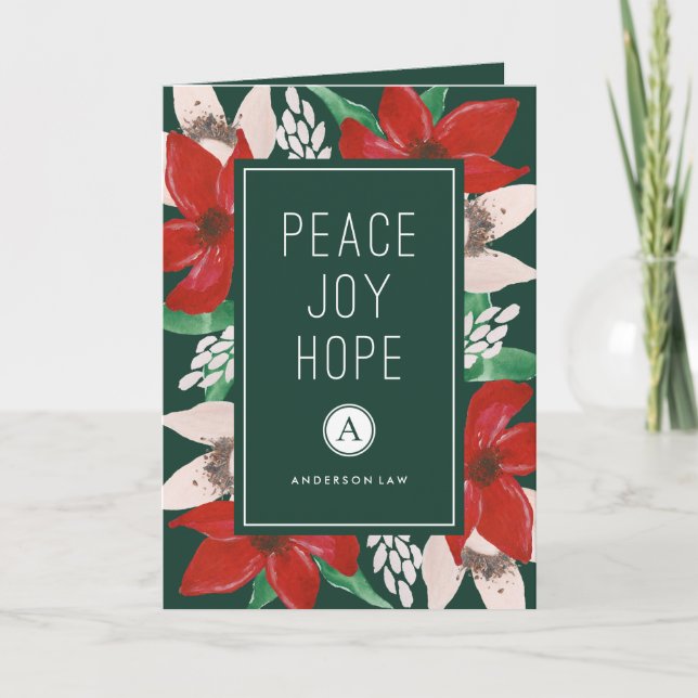 Peace Joy Hope Corporate Holiday Card (Front)