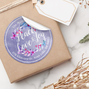 Peace Joy Love Christmas Happy New Year Classic Round Sticker