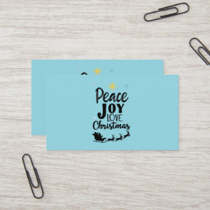 Peace Joy Love Christmas Modern Santa Sleigh Business Card