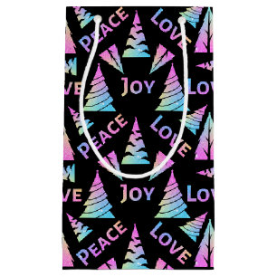 Peace Joy Love Christmas Tree Small Gift Bag