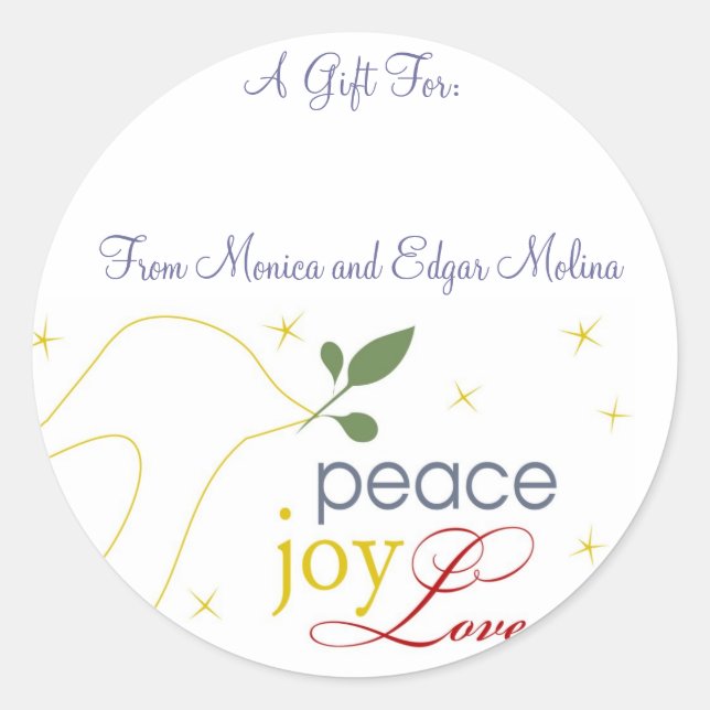 Peace, Joy, Love Gift Tags (Front)
