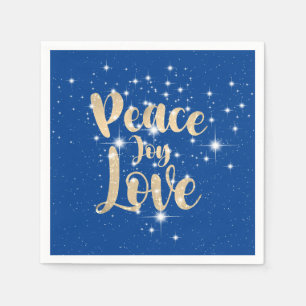 Peace Joy Love In Stars Napkin