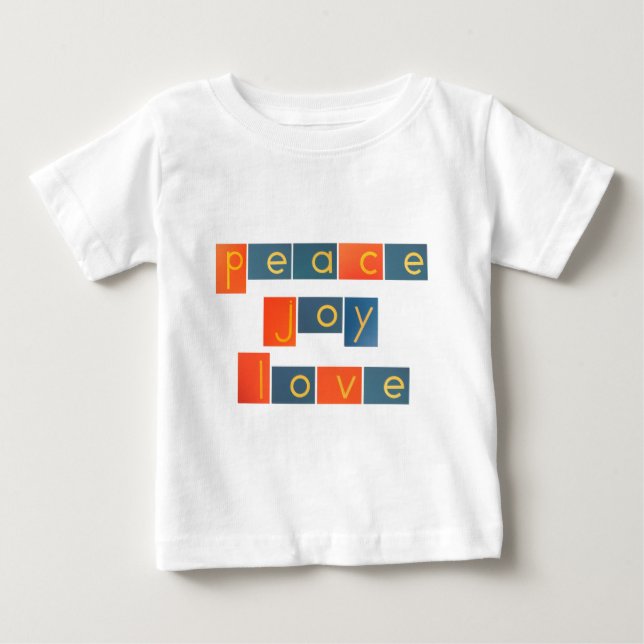 PEACE JOY LOVE Sandpaper Letters Baby T-Shirt (Front)
