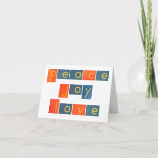 PEACE JOY LOVE Sandpaper Letters Holiday Card