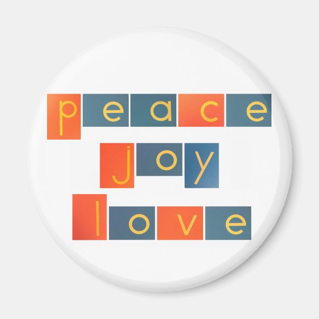 PEACE JOY LOVE Sandpaper Letters Magnet (Front)