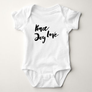 Peace Joy Love typography Baby Girl Stylish Chic Bodysuit