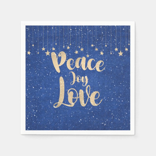Peace Joy Love with Stars   Napkin (Front)