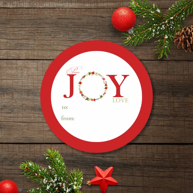 Peace Joy Love Wreath Christmas Gift Tag (Creator Uploaded)