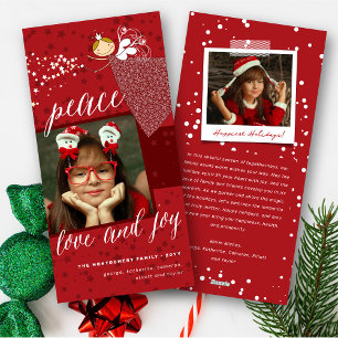 Peace & Joy Magic Snowflakes Christmas Fairy Photo Holiday Card