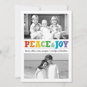 Peace & Joy Multi x 2 Holiday Card
