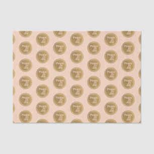 Peace & Joy, Pink and Gold Christmas Holiday Tissue Paper