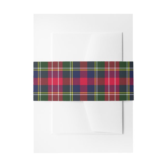 Peace & Joy Plaid Christmas Card Invitation Belly Band (Front Example)
