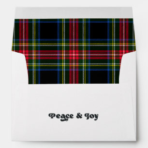 Peace & Joy Plaid Christmas Envelope