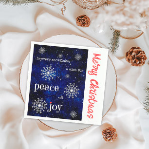 Peace Joy Starry Night Merry Christmas Holiday  Napkin