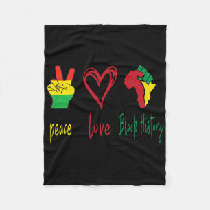 Peace Juneteenth Day Black Pride Men Women Fleece Blanket