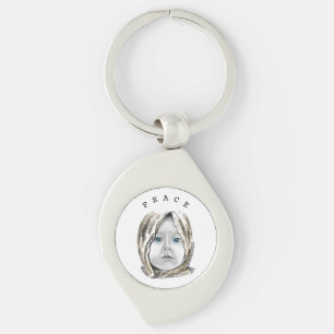 Peace Keychain with Little Girl Hope