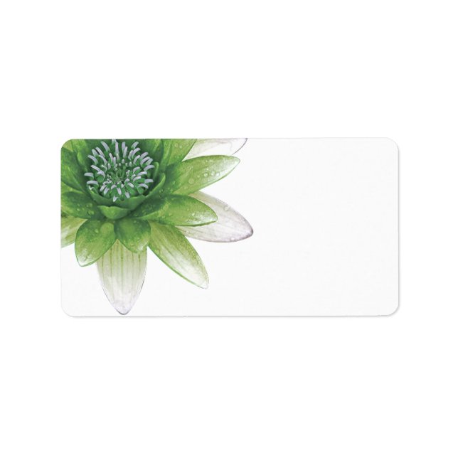 Peace l Beautiful Green Lotus Blank Labels (Front)