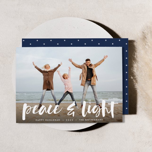 Peace & Light | Full Photo Hanukkah Holiday Card (Creator Uploaded)