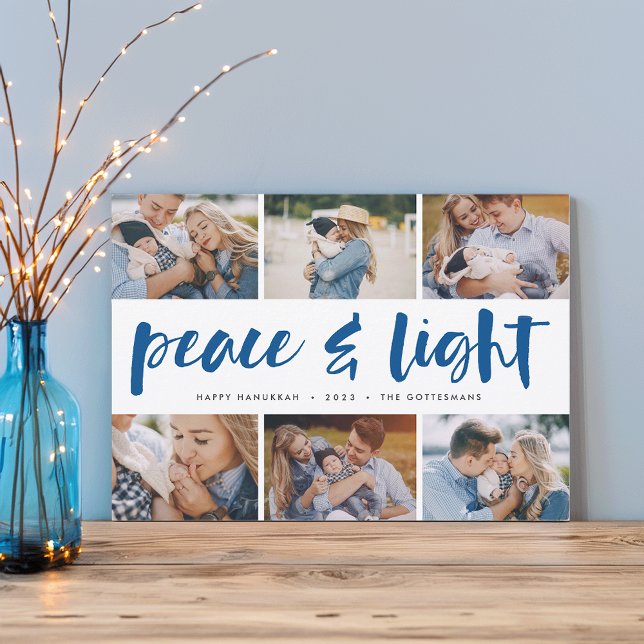 Peace & Light | Hanukkah Photo Collage Holiday Card (Creator Uploaded)