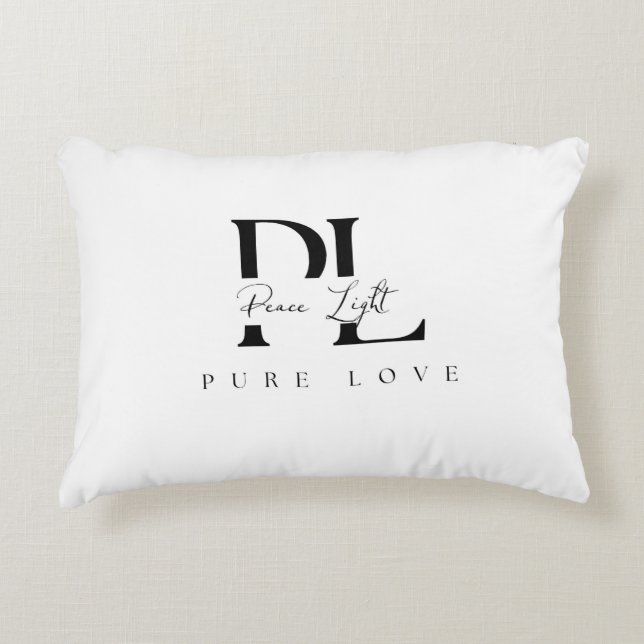 “Peace Light – Pure Love Logo Decorative Cushion (Front)