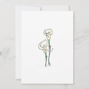 peace lilies, cute flower themed invitation