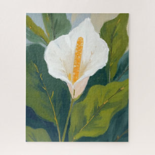 Peace Lily Flower Painting Jigsaw Puzzle