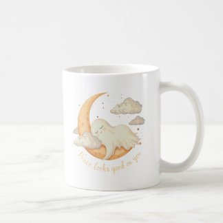 Peace Looks Good On You Cute Ghost Coffee Mug