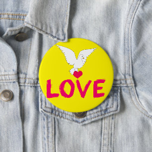 Peace & Love 10 Cm Round Badge