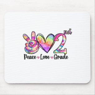 Peace Love 2nd Grade Tie Dye Ck To School Teacher Mouse Pad
