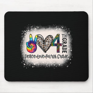 Peace Love 4th Grade Girls Teacher Back To School  Mouse Pad