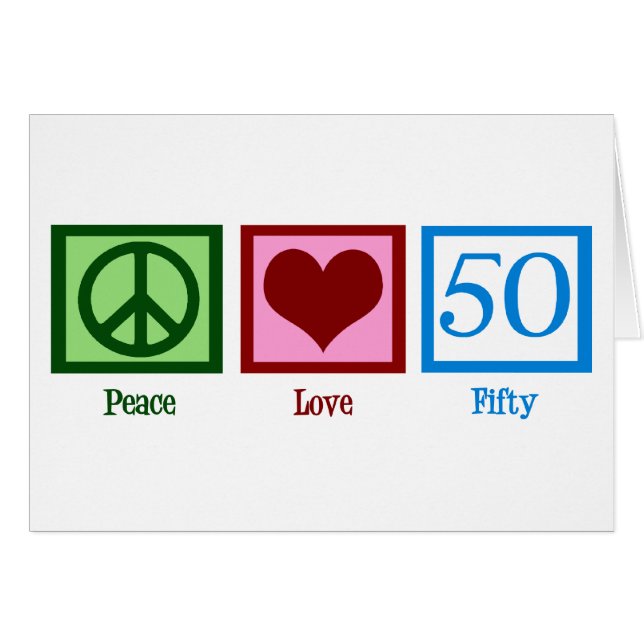 Peace Love 50th Birthday Cute Party (Front Horizontal)