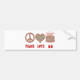 Peace Love 60 Bumper Sticker