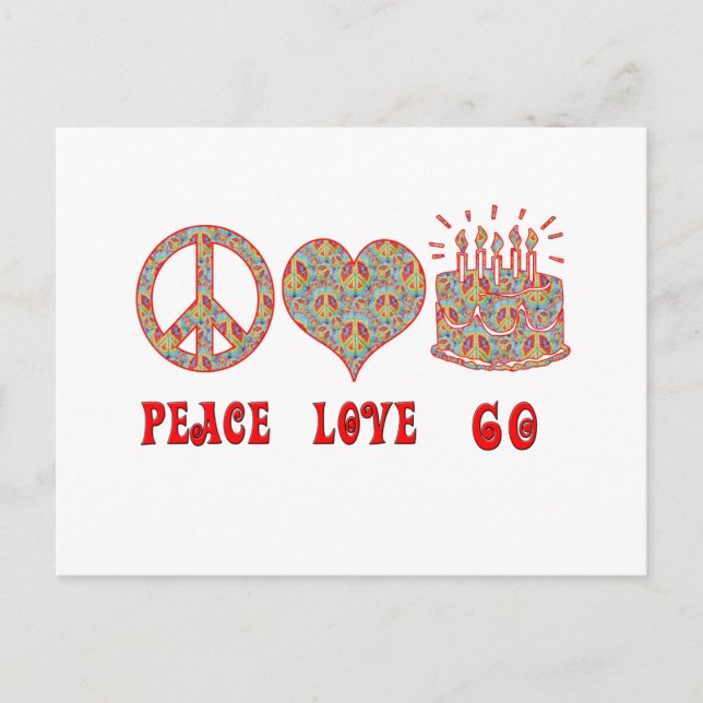 Peace Love 60 Postcard (Front)