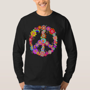 Peace Love  60 S 70 S Hippie Costume Colourful Flo T-Shirt
