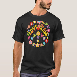 Peace Love 60s 70s Tie Die Groovy Hippie Costume H T-Shirt