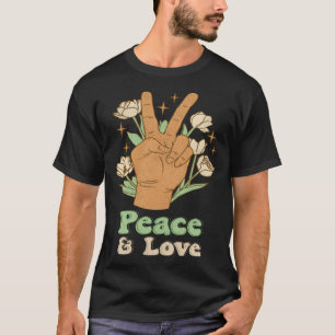 Peace & Love 60s 70s Tie Dye Hippie Costume Retro  T-Shirt