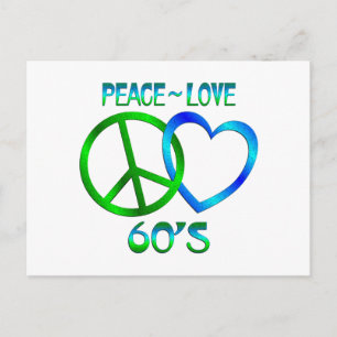 Peace - Love 60's Postcard